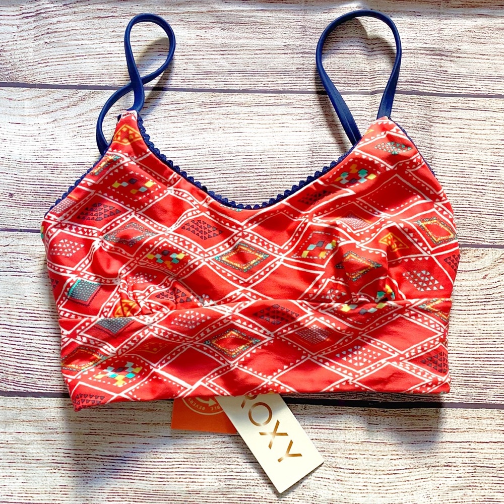 NWT Roxy Kilim Reversible Cami Bikini Top Sz M